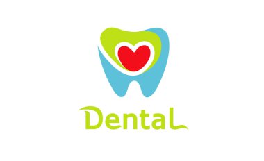 Yaratıcı diş kalp içinde Logo simge tasarlamak