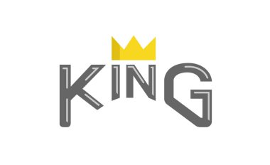 Kral tipografi altın taç metin Logo tasarlamak sembolü