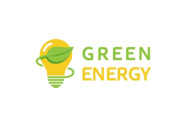 Yaratıcı yeşil ampul lamba enerji Logo tasarlamak sembolü