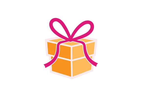 Ilustración Creativa Del Diseño Del Símbolo Caja Regalo Logo — Vector de stock