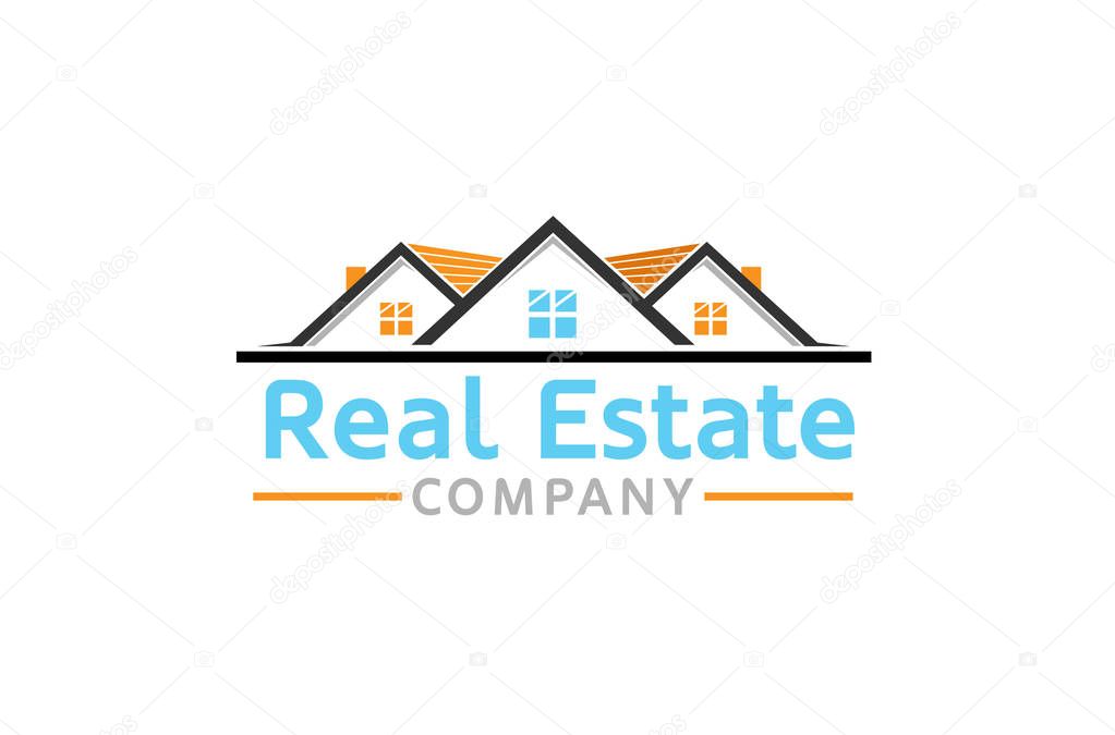 Creative Three House Roof Logo Design Symbol Illustration