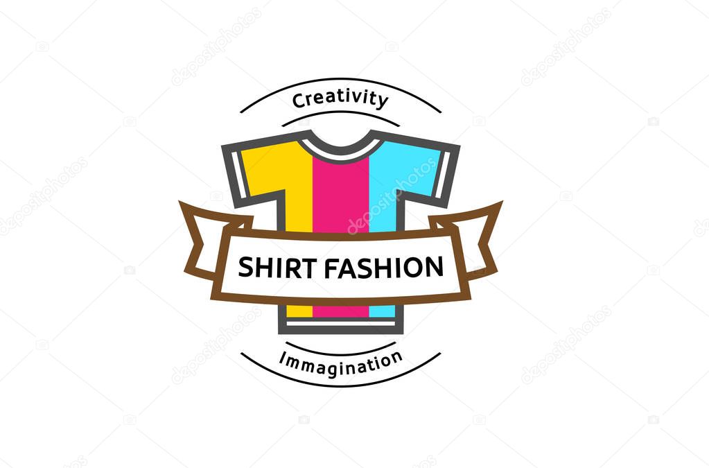 Creative Colorful Shirt Silk Screen Logo Design Symbol Illustration