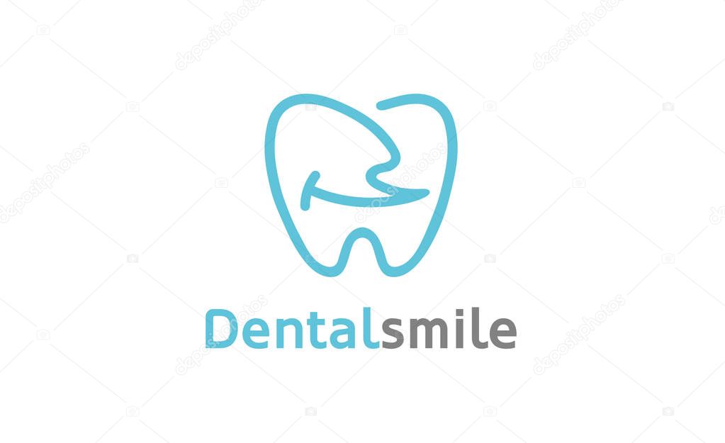 Creative Dental Teeth Smile Logo Design Symbol Illustration