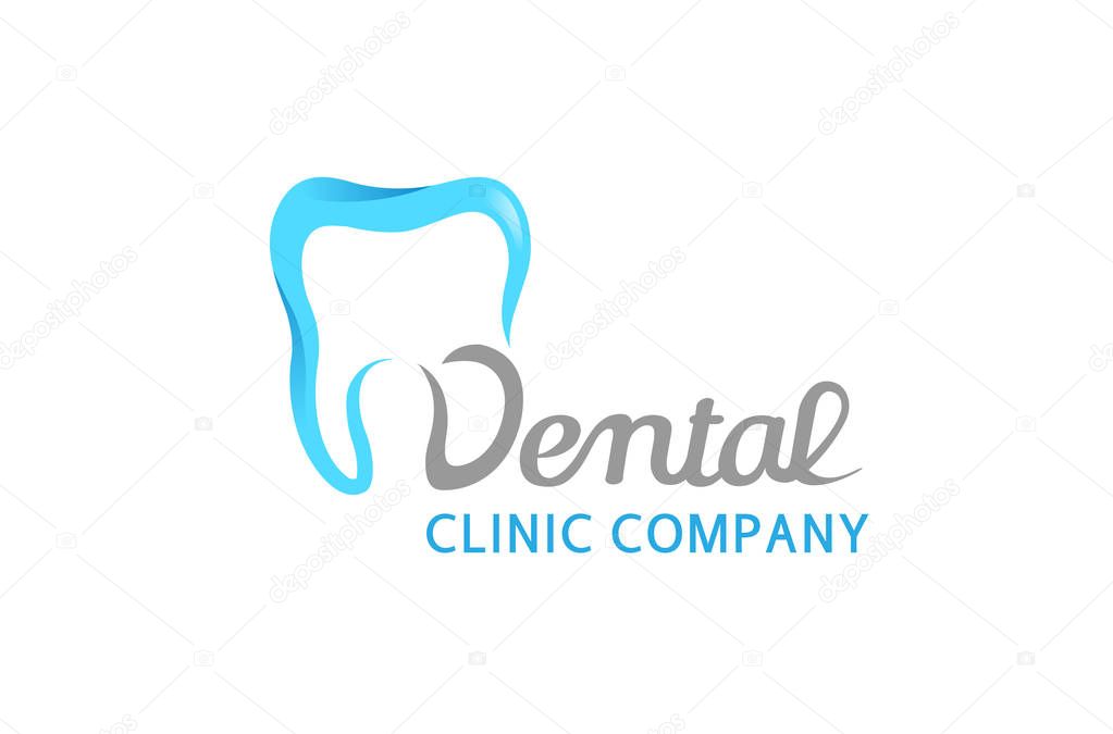 Creative Clean Teeth Dental Text Logo Design Symbol Illustration