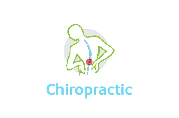 Chiropractic Body Pain Exercice Vector Spine Diagnostics Symbol Design Logo — Stock Vector