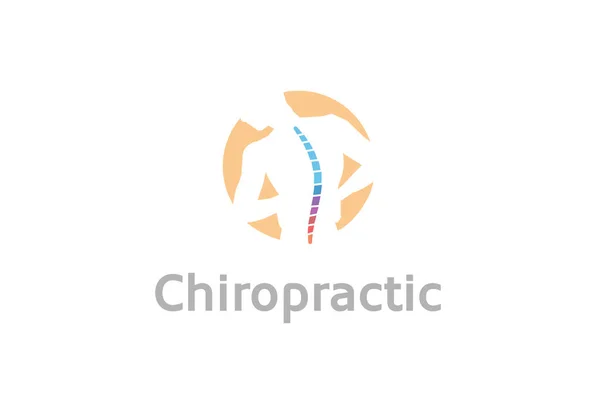 Chiropractic Body Pain Exercice Vector Spine Diagnostics Symbol Design Logo — Stock Vector