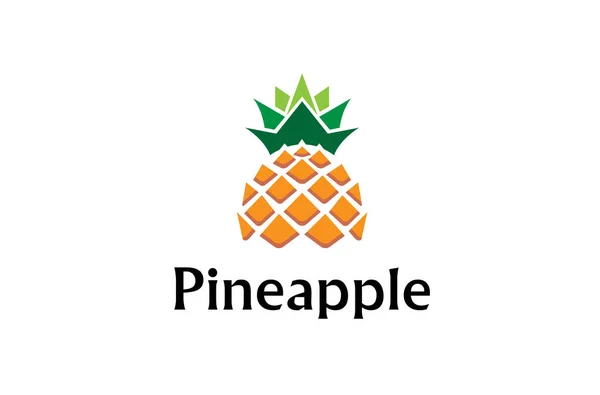 创意几何菠萝水果标志设计符号插图 — 图库矢量图片