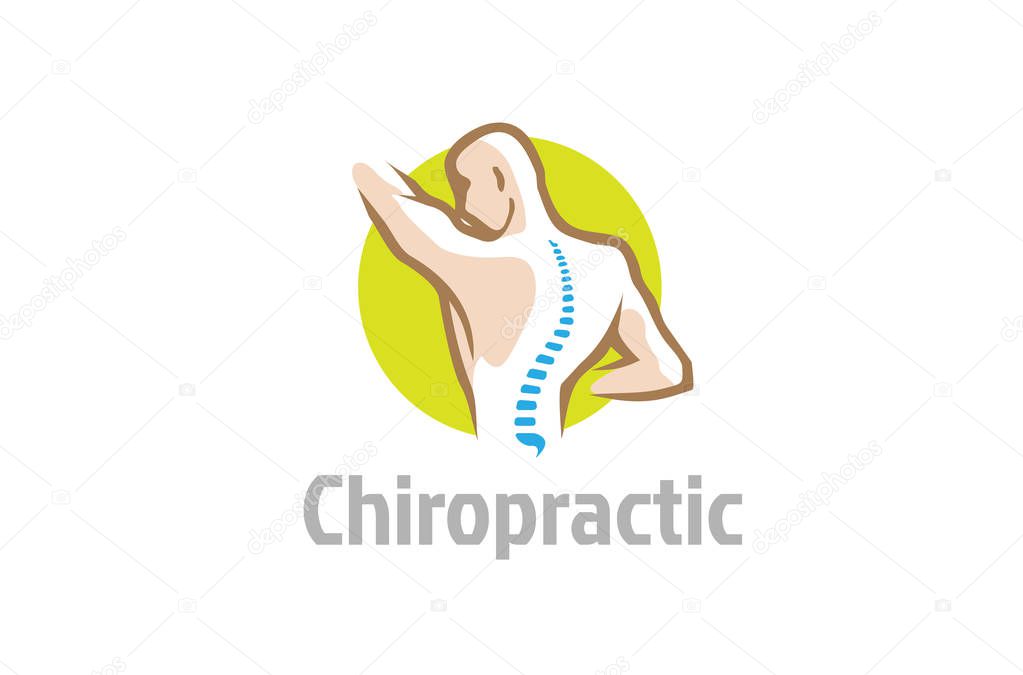 Chiropractic Body Pain Exercice Vector spine diagnostics symbol design Logo Illustration