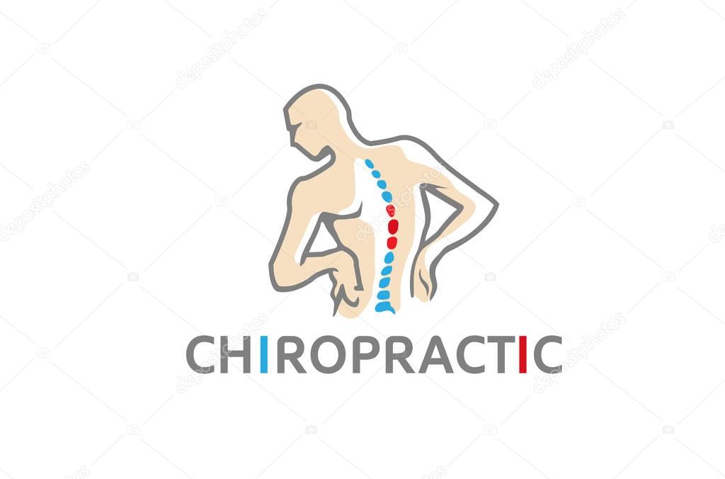 Chiropractic Body Pain Exercice Vector spine diagnostics symbol design Logo Illustration