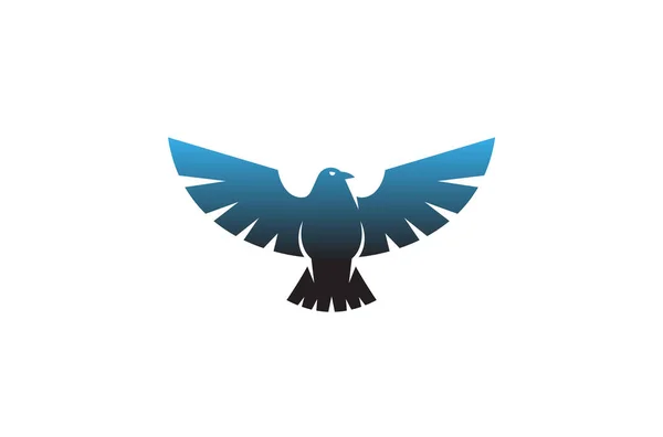 Logo Aigle Géométrique Bleu Créatif — Image vectorielle