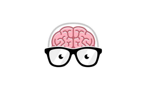 Creative Brain Geek Logó — Stock Vector