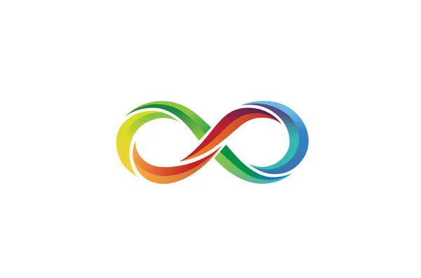 Logotipo Colorido Criativo Forma Infinito — Vetor de Stock