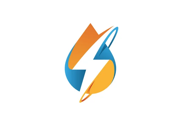 Kreative Bunte Drop Thunder Logo — Stockvektor