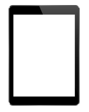 siyah tablet beyaz - vektör tasarımı izole kadar alay
