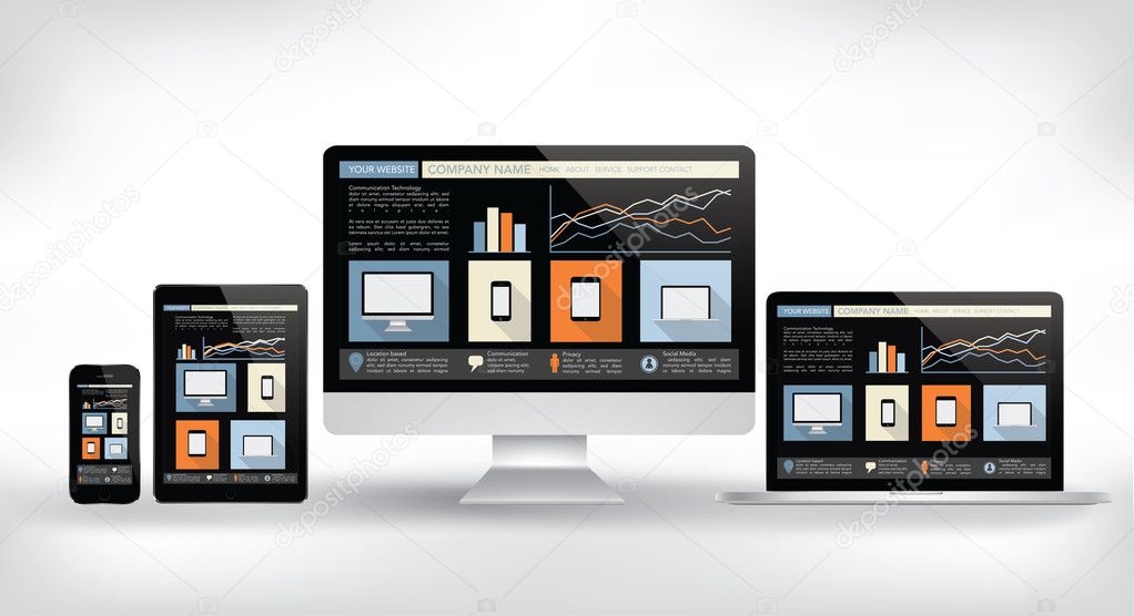 modern web design concept - electronic devices  vector