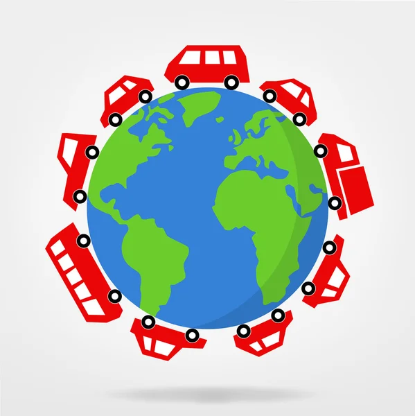 Samochody jazdy na świecie - grafika wektorowa — Wektor stockowy
