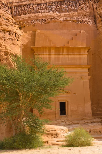 Wejście Grobowca Madain Saleh Arabia Saudyjska — Zdjęcie stockowe