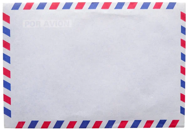 Vintage Airmail Envelope Isolated White Background — Stock Photo, Image