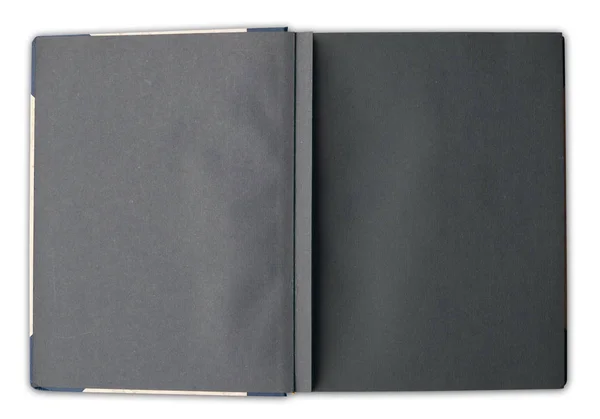 Vecchio Album Fotografico Libro Aperto Con Pagine Bianche — Foto Stock