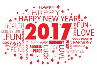 Mutlu yeni yıl 2017, etiket bulutu