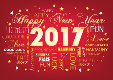 Mutlu yeni yıl 2017, etiket bulutu