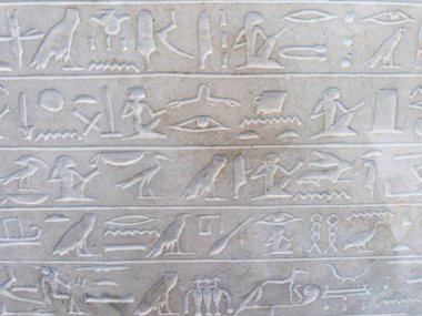 hieroglyphics on stone - ancient egypt writings clipart