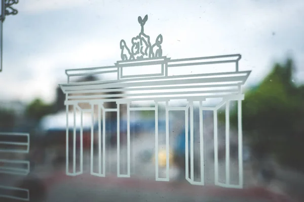 Brandenburger Tor (Brandeburgi kapu) szimbólum a metró vonat szél — Stock Fotó