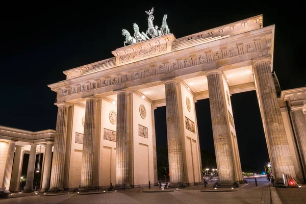 Βερολίνο Brandenburger Tor Βράδυ Πύλη Του Βραδεμβούργο — Φωτογραφία Αρχείου