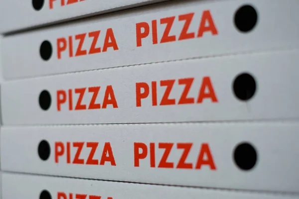 Pizzakartons Pizzakartons Leere Pizzakartons — Stockfoto