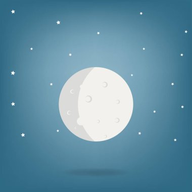 ay illüstrasyon - ay karikatür çizim vektör