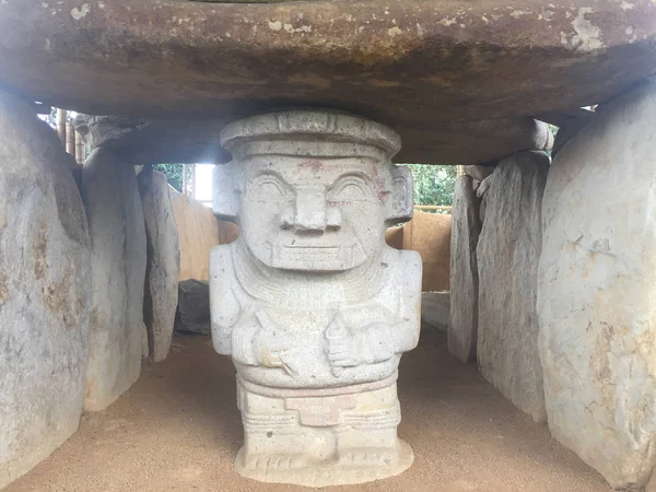 Αγάλματα Είδωλα Του San Augustin Archaeological Park San Augustin Κολομβία — Φωτογραφία Αρχείου