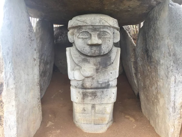 Αγάλματα Είδωλα Του San Augustin Archaeological Park San Augustin Κολομβία — Φωτογραφία Αρχείου