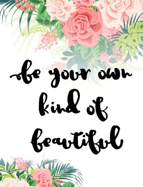 Motivasyonel teklif ile çiçek desenli