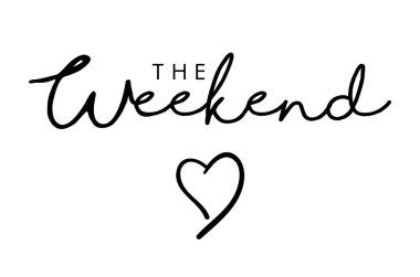 The weekend text print  clipart
