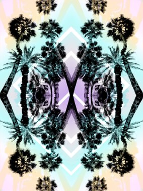 soyut palmiye ağaçları kompozisyon yazdırma