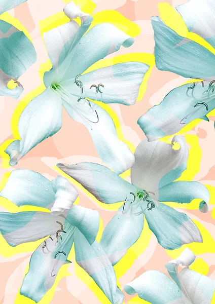 Aquarel lelie bloemen achtergrond — Stockvector