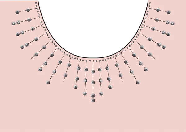 Collar perlas ornamento plantilla — Vector de stock
