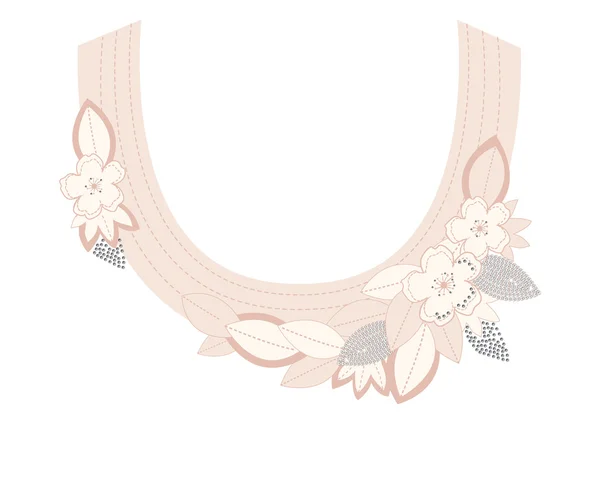 Modelo de ornamento colar floral — Vetor de Stock