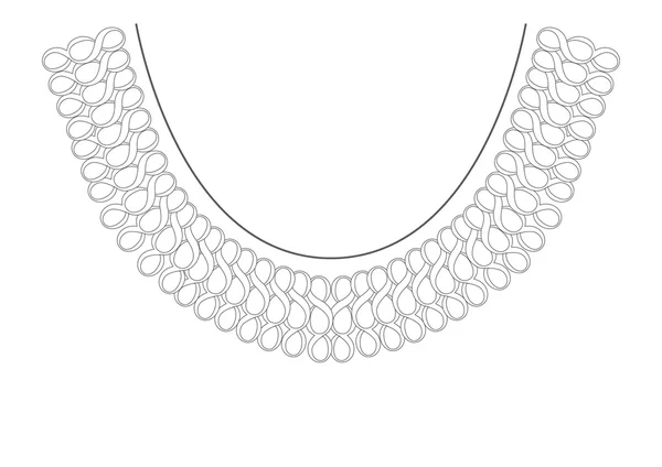 Negro perlas collar ornamento — Vector de stock