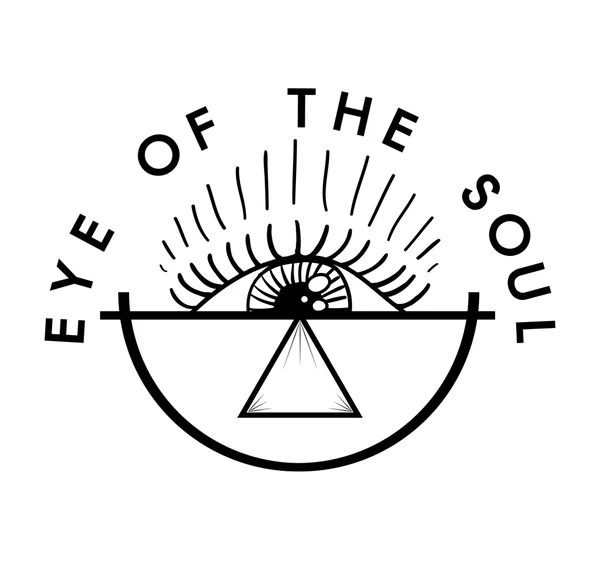 Auge der Seele Schriftzug, Druck — Stockvektor