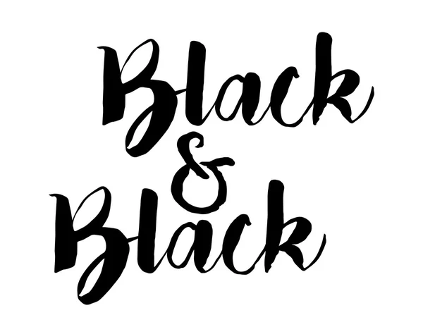 Eslogan negro y negro — Vector de stock