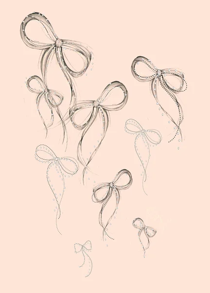 Ribbon bows decorative background — Stock Vector