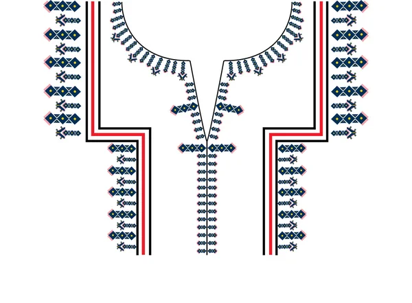 Diseño de bordado de cuello étnico — Archivo Imágenes Vectoriales