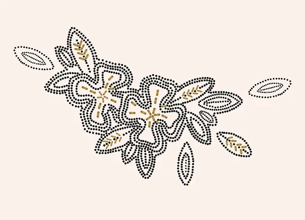 Floral ornament embroidery template