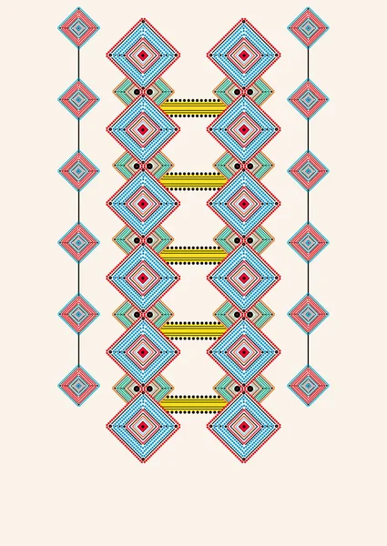 Ethnic neck embroidery design — Stock Vector