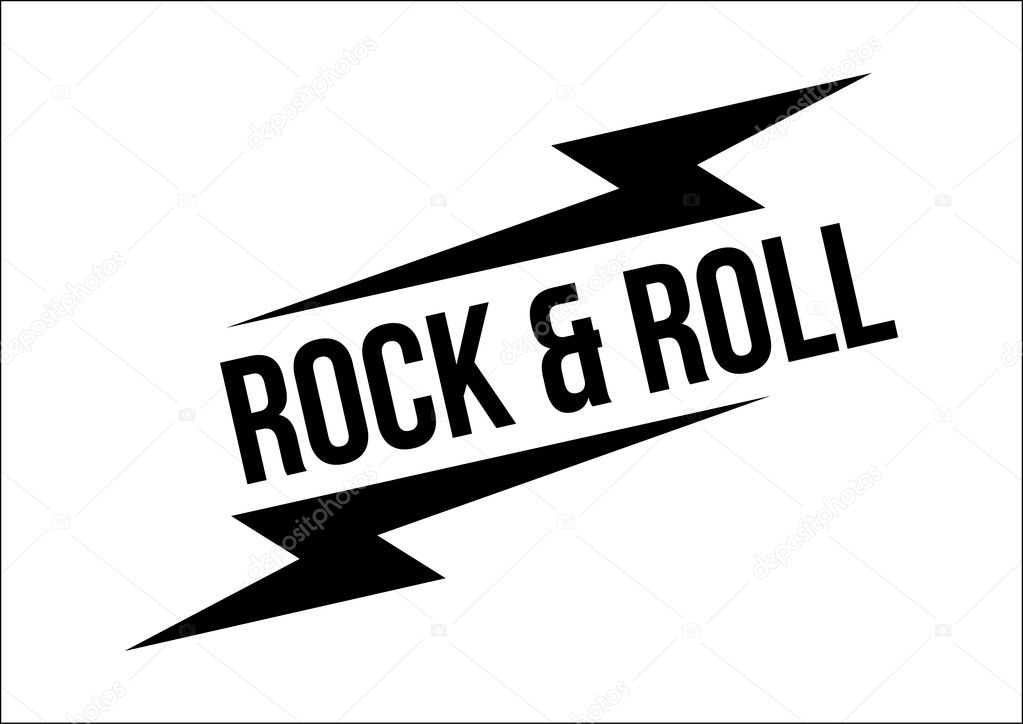 Rock and roll print emblem