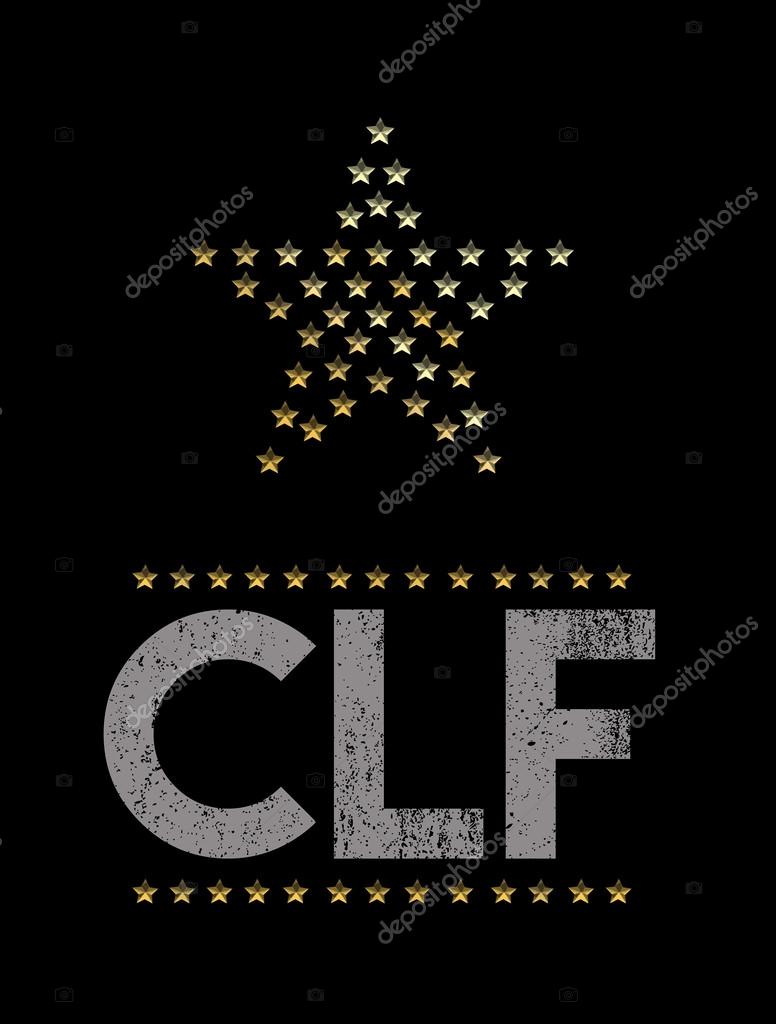 California sign print with stars on black background