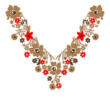 Çiçek boyun nakışı süsleme