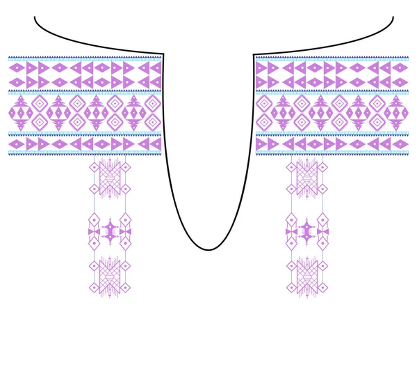 Ethnic neck embroidery design — Stock Vector