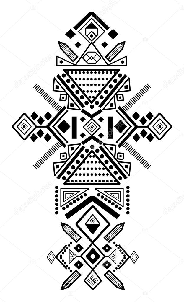 Tribal embroidery ornament design 